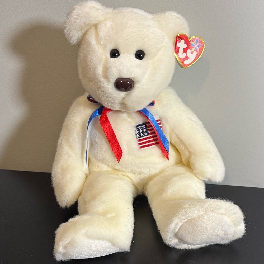2000 Ty Beanie Buddy LIBEARTY the Bear USA 🇺🇸 American Retired 14"
